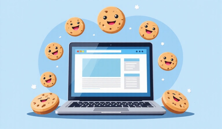 Illustration de cookies sur un site web